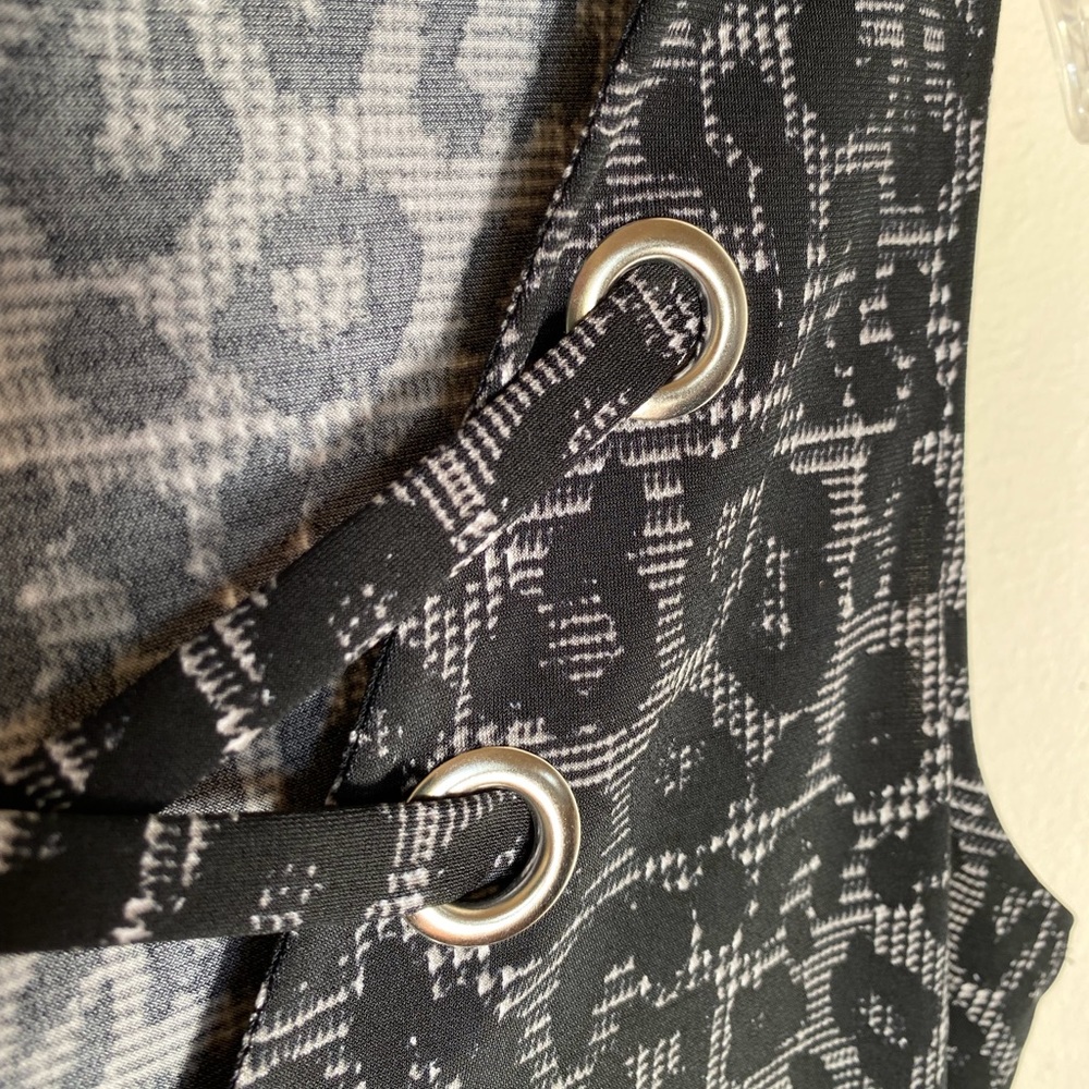 Michael Kors Tank Top Navy Animal/Plaid Print XS - Picture 6 of 8